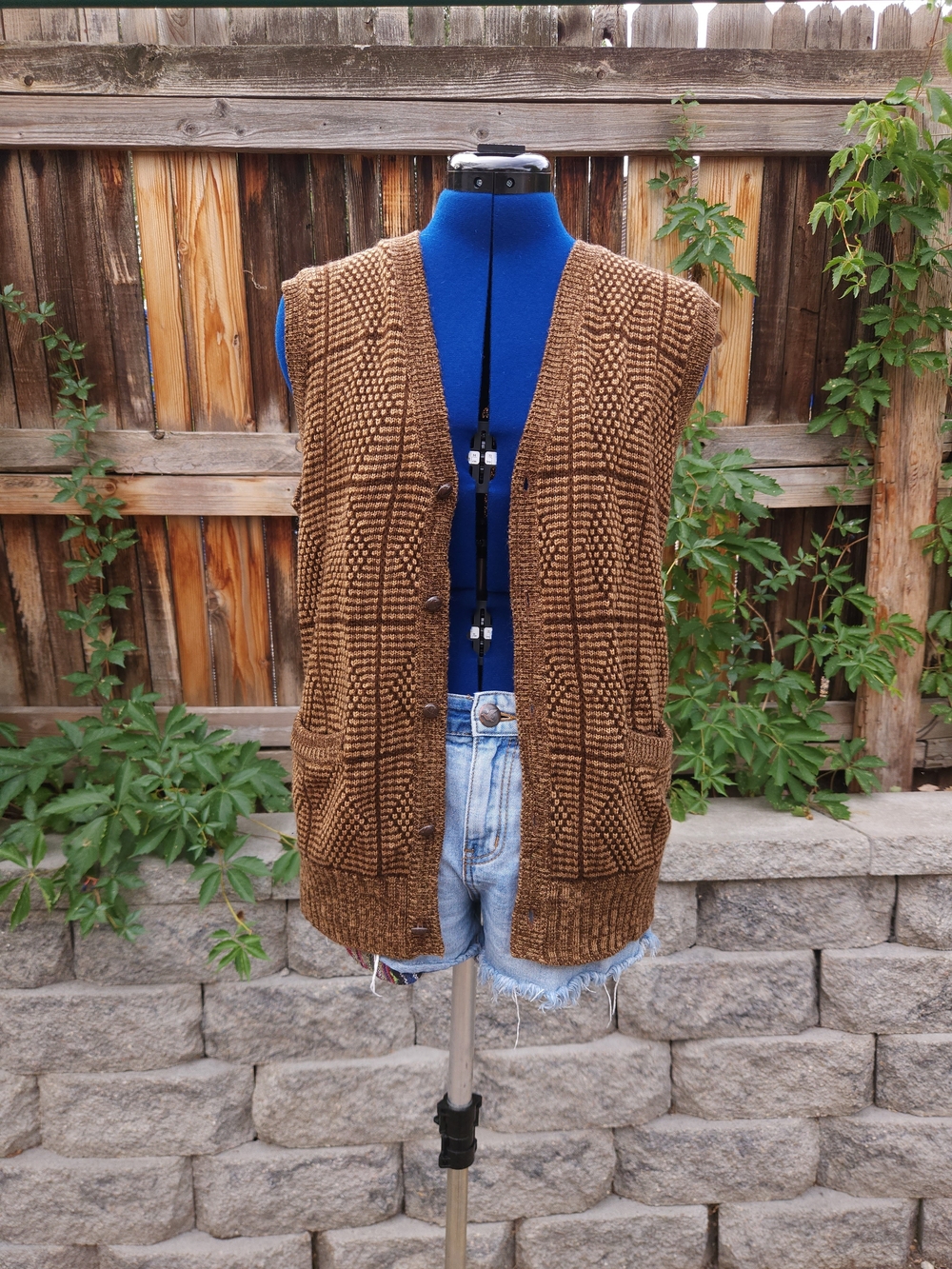 Vintage 70s/80s Bruce Jenner Sports In Motion Brown Knit Sweater Vest Men's